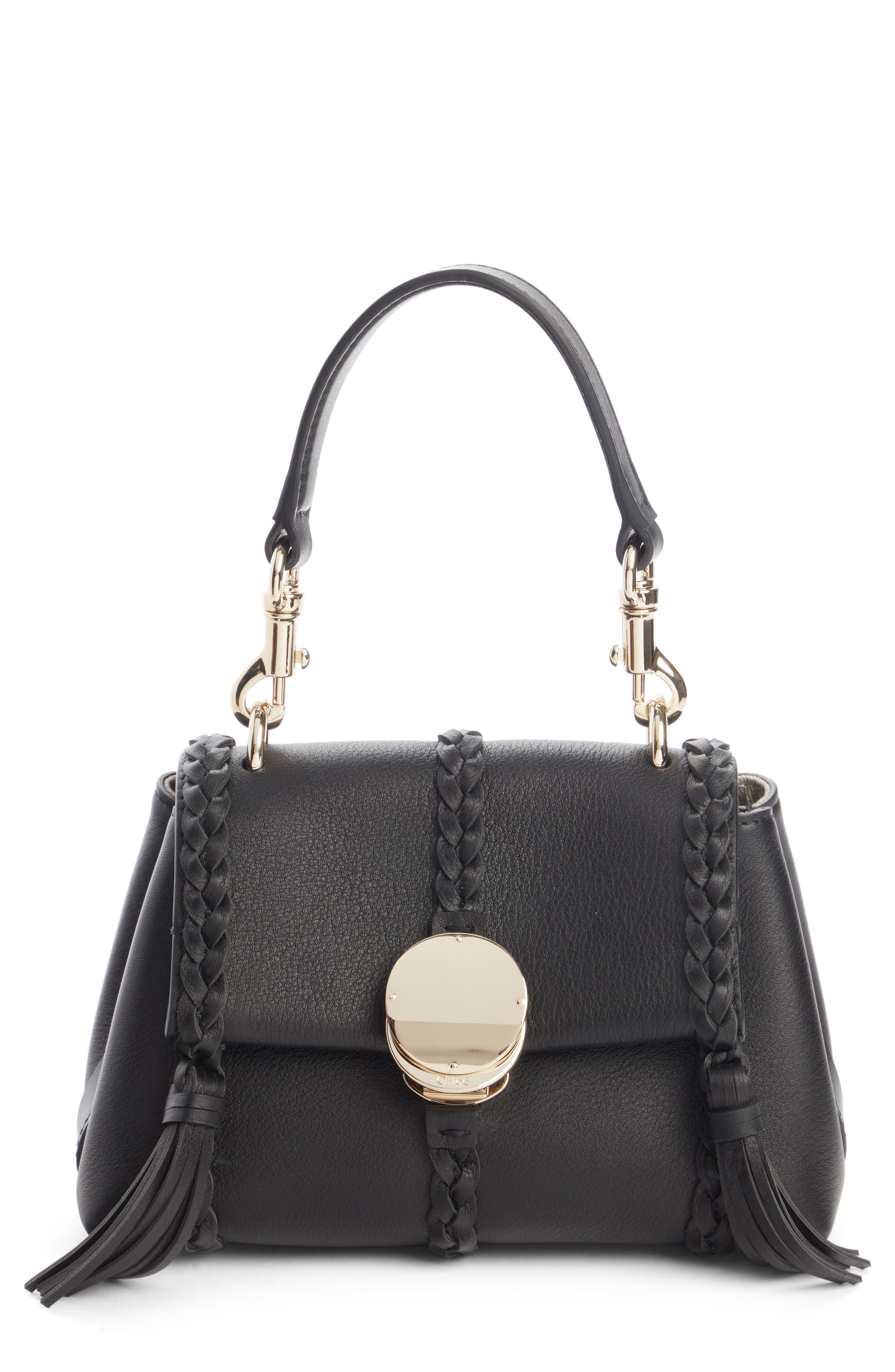 Chloé Mini Penelope Leather Crossbody Satchel, Main, color, 