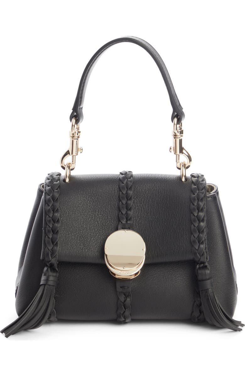 Chloé Mini Penelope Leather Crossbody Satchel, Main, color,