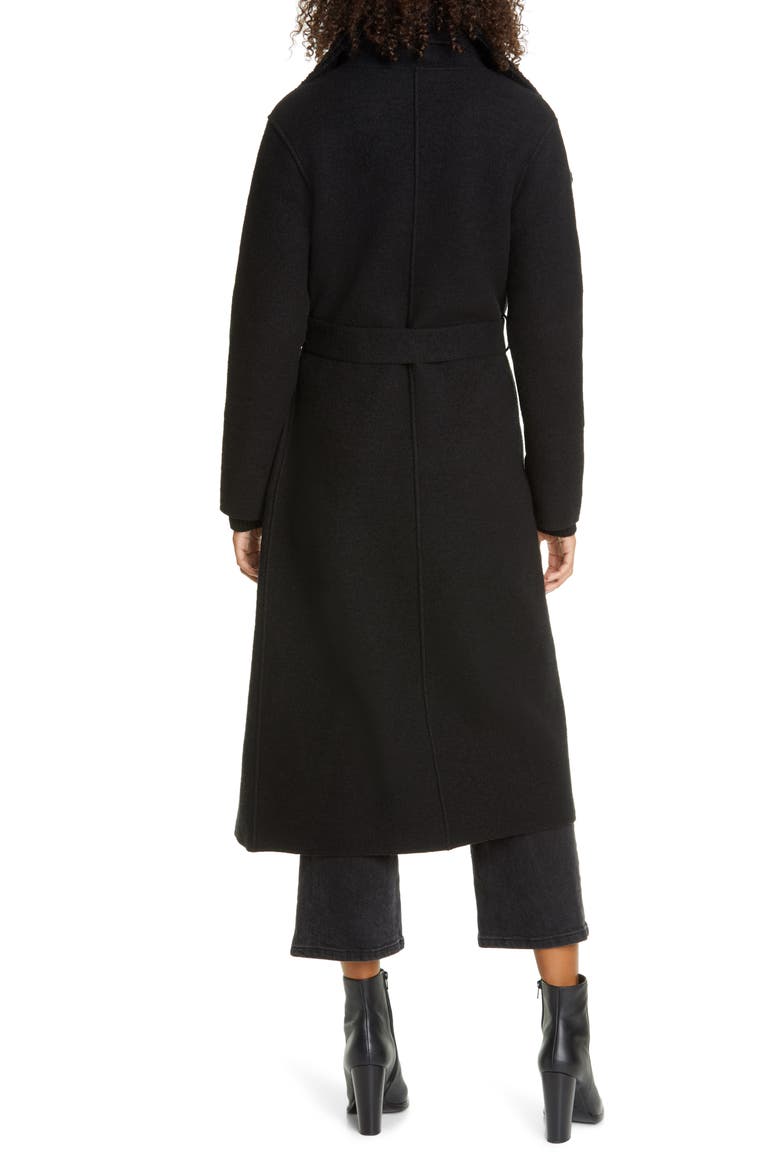Maryn Wool Blend Wrap Coat, Alternate, color, CAVIAR