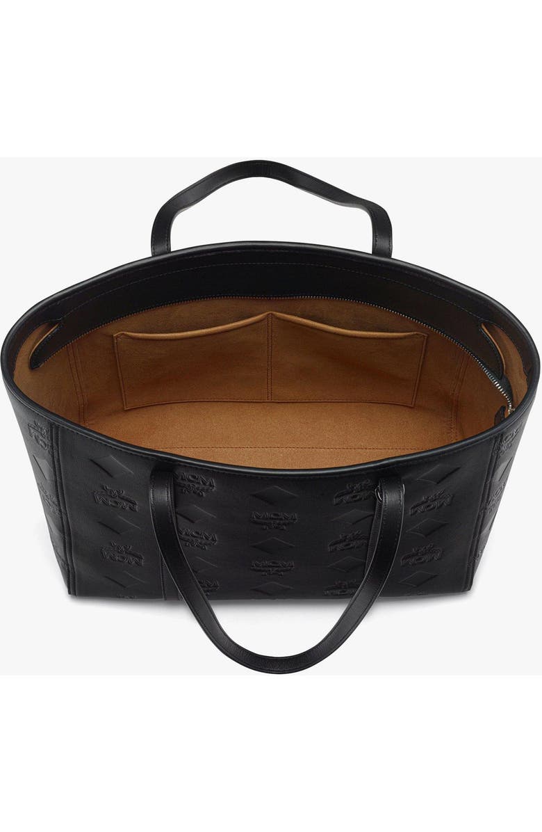 MCM Medium Toni Top-Zip Shopper in Maxi Monogram Leather, Alternate, color, Black