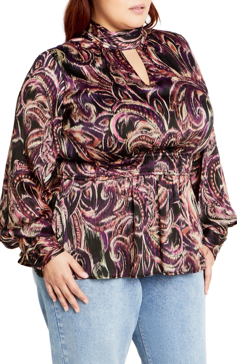 City Chic Katya Print Top, Alternate, color,