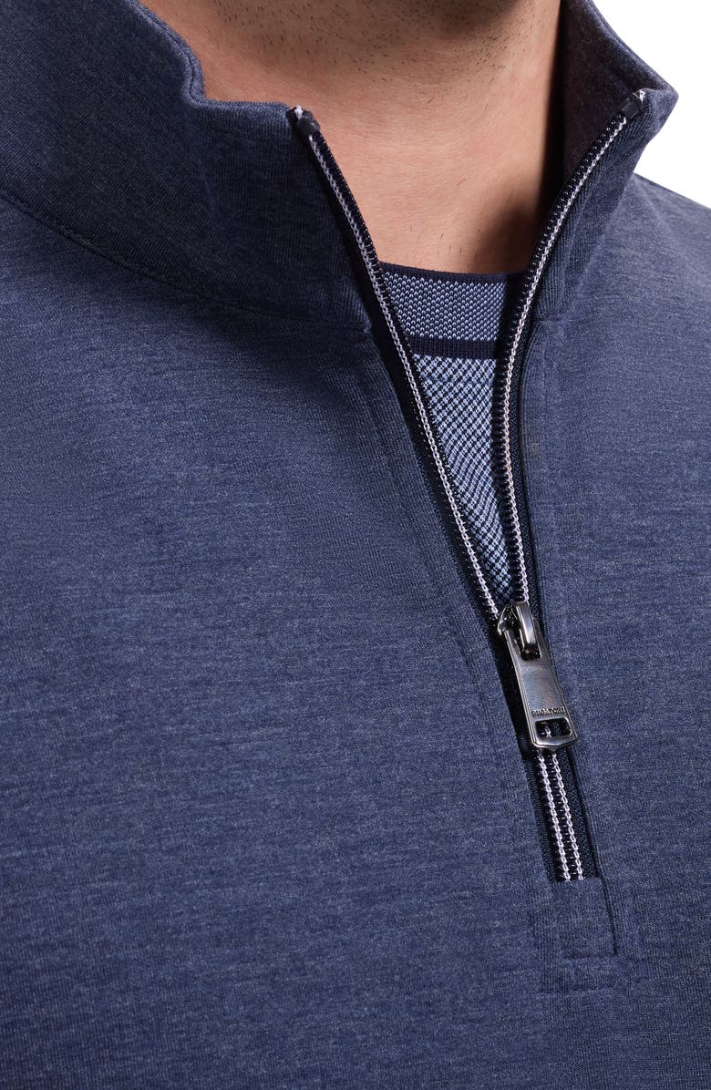 Bugatchi Soft Touch Quarter Zip Pullover, Alternate, color, Navy