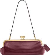 COACH Kisslock Frame Bag 30 Glazed Leather Clutch