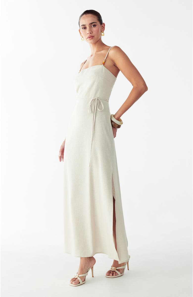 BWLDR Beatriz Midi Dress, Alternate, color, Oat