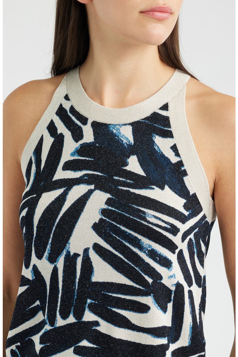 Palm Print Sweater Tank, Alternate, color, INDIGO MULTI