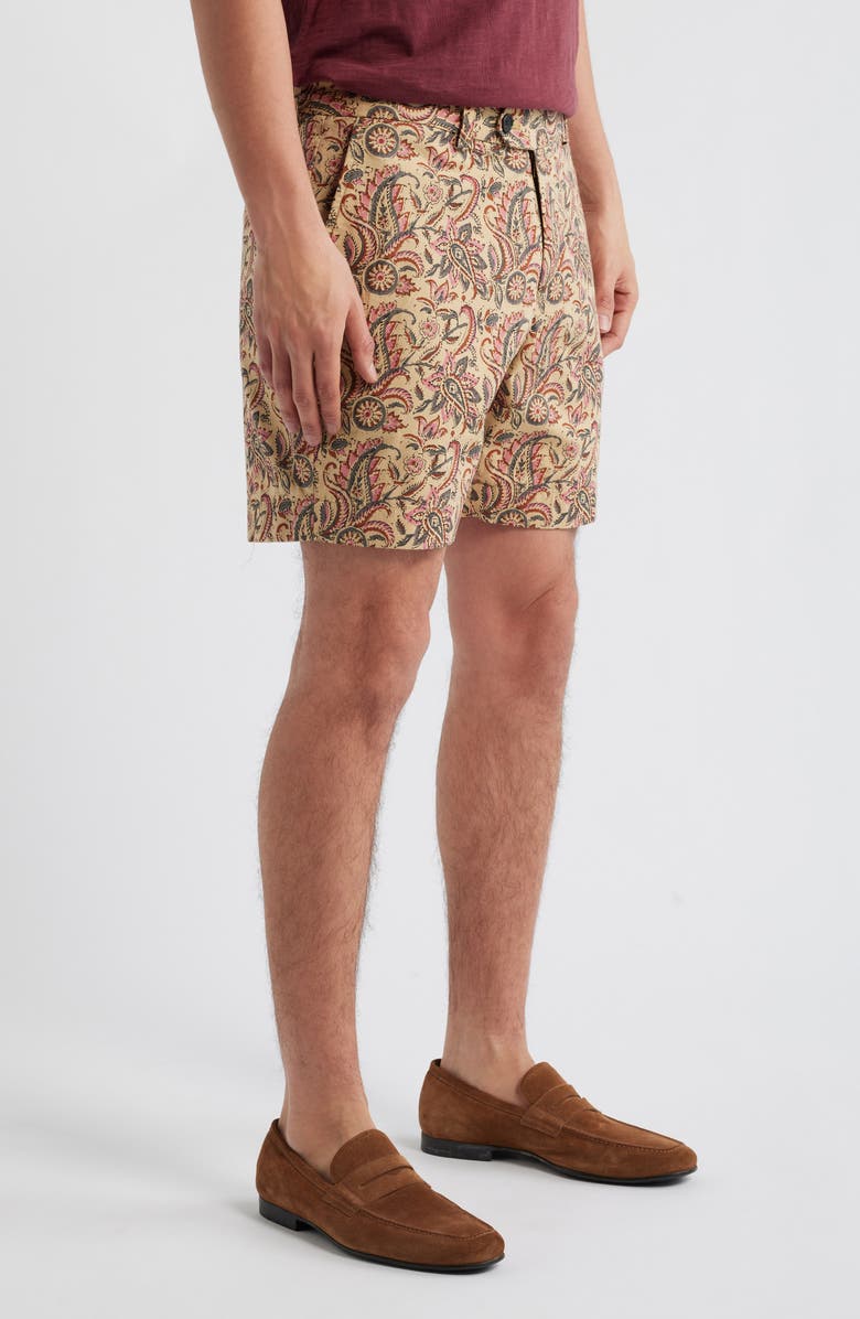 Brooks Brothers Floral Paisley Flat Front Cotton Shorts, Alternate, color, Paisley