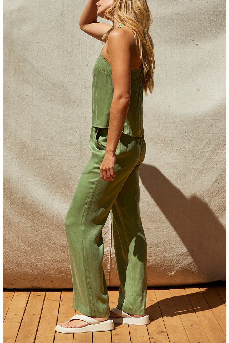 Pull On Cupro Pants, Alternate, color, Matcha