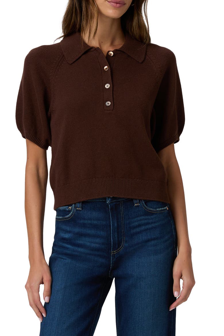 Birch Puff Sleeve Cotton Blend Sweater, Main, color, TAMARIND