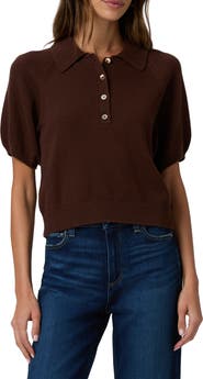 PAIGE Birch Puff Sleeve Cotton Blend Sweater