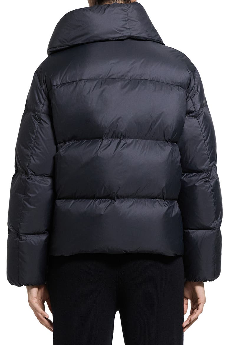 Shawl Collar Recycled Nylon Puffer Jacket, Alternate, color, BLACK - 001