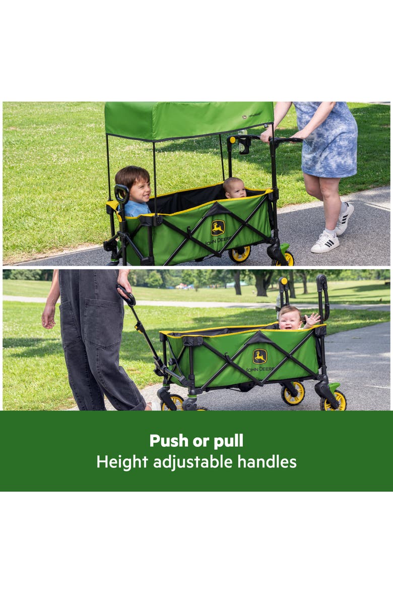 John Deere Pop 'N Ride Wagon with Sun Canopy, Alternate, color, GREEN
