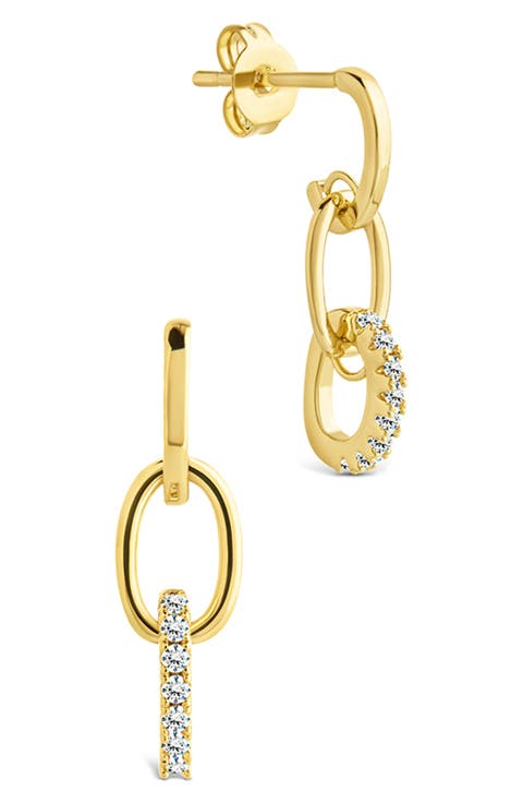 Briony Cubic Zirconia Interlocking Circle Drop Earrings