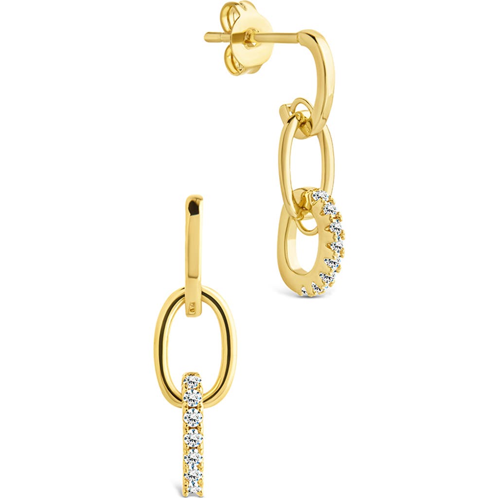 Sterling Forever Briony Cubic Zirconia Interlocking Circle Drop Earrings In Gold