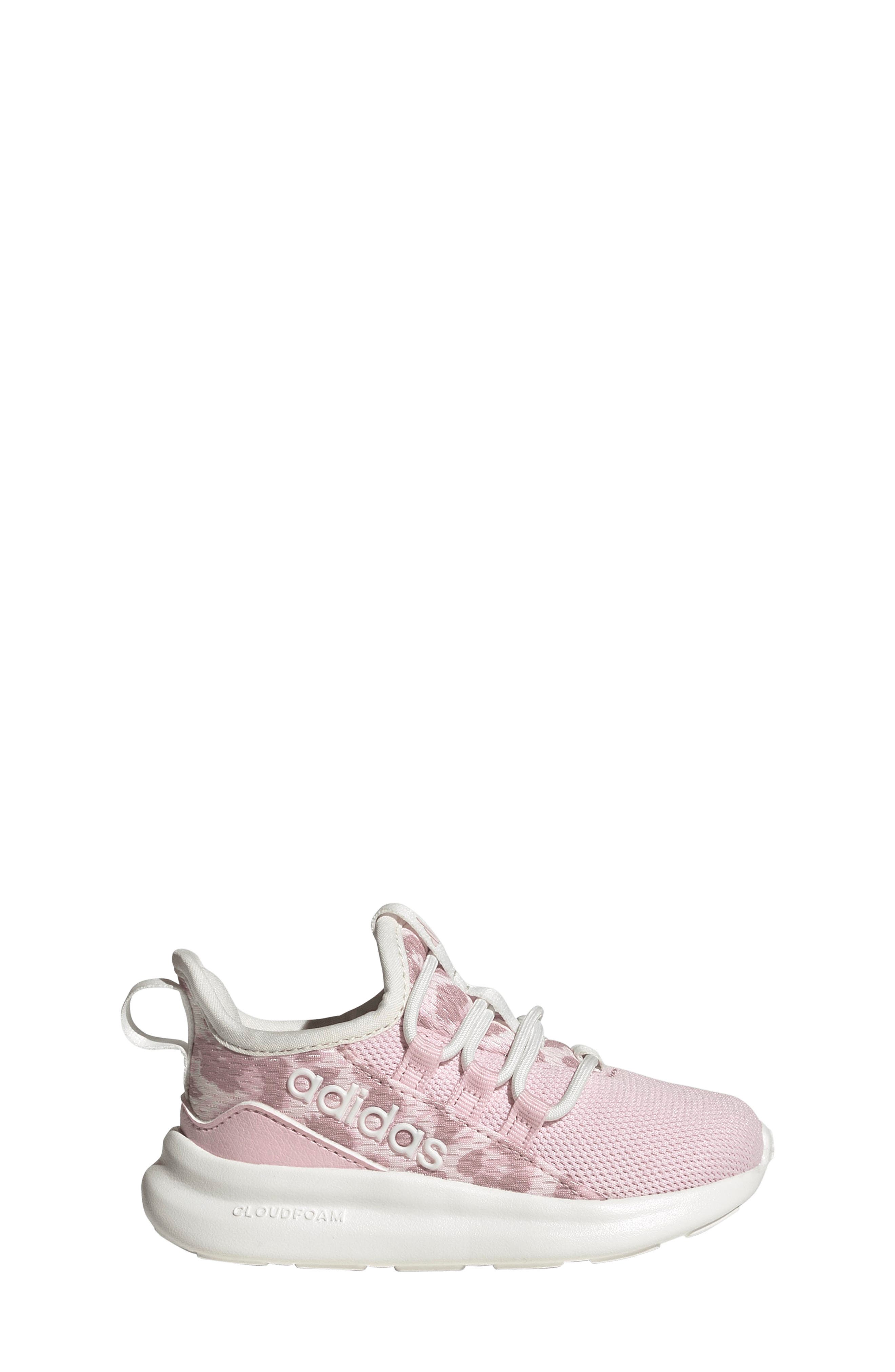 adidas Kids' Lite Racer Adapt 8.0 Sneaker, Alternate, color, White/ Pink/ Clear Pink