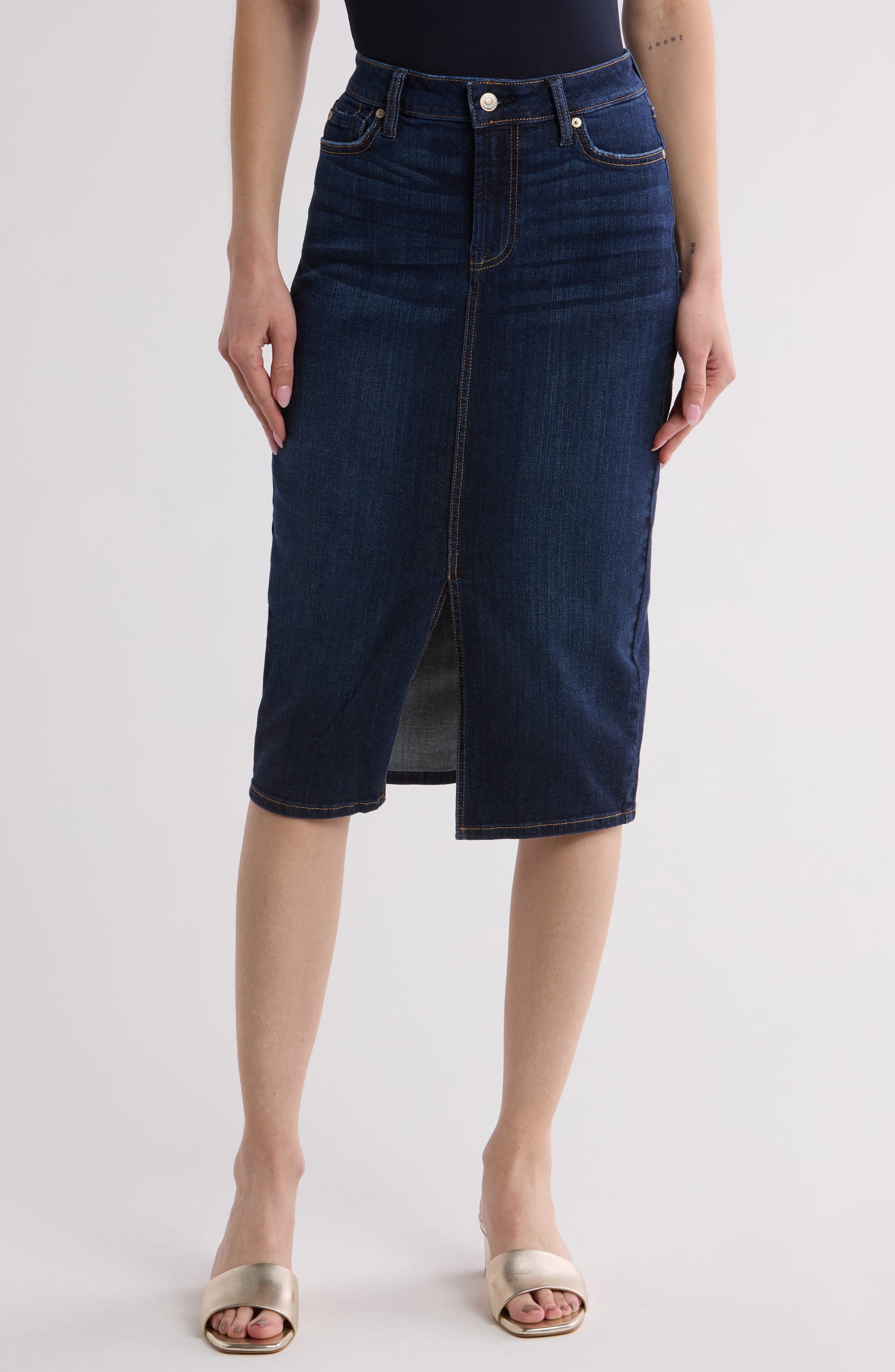 7 For All Mankind Pencil Denim Skirt