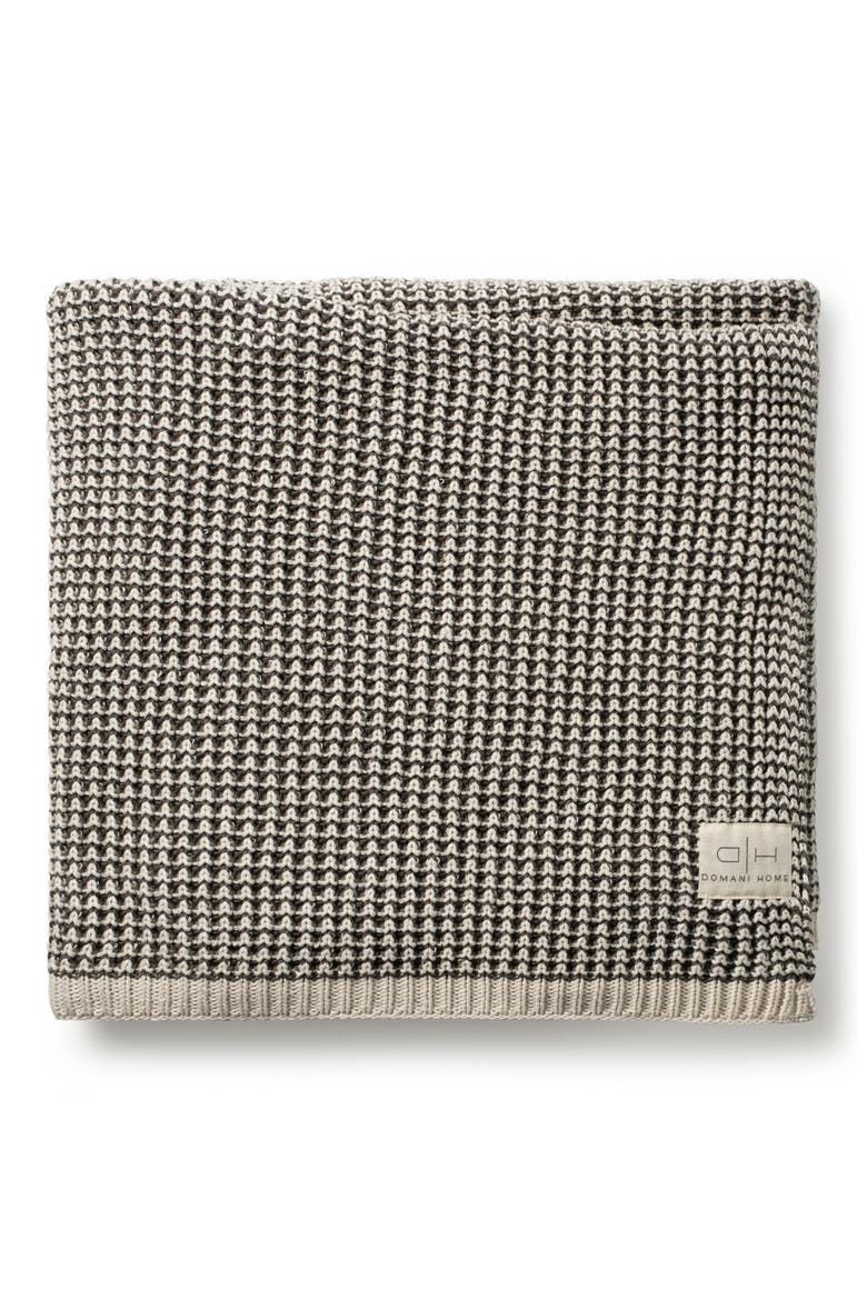 Rattle Knit Throw Blanket, Alternate, color, BROWN