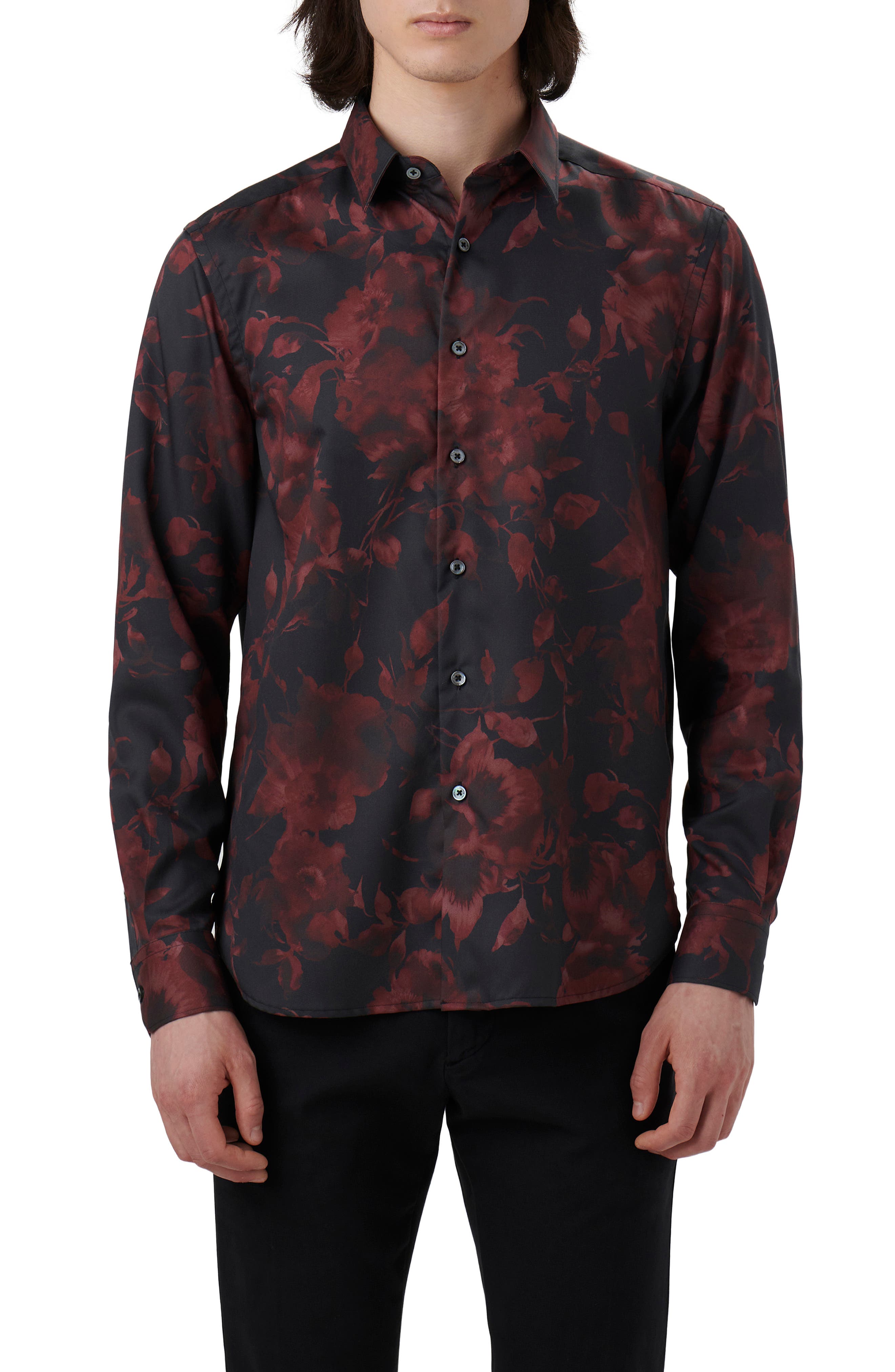 Julian Floral Print Button-Up Shirt