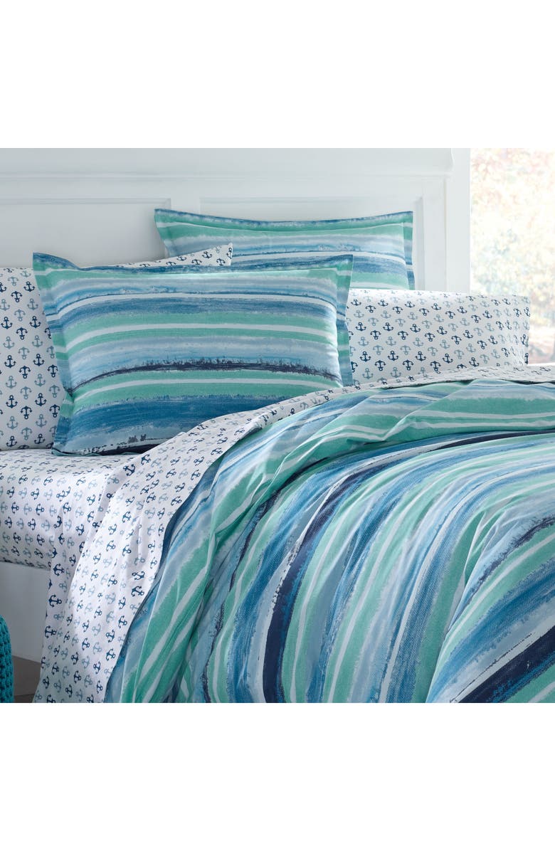 POPPY AND FRITZ Alex Cotton Comforter & Shams Set, Alternate, color, Turquoise/ Aqua