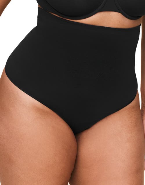 Adore Me Riya High-waisted Smoothing Thong In Black