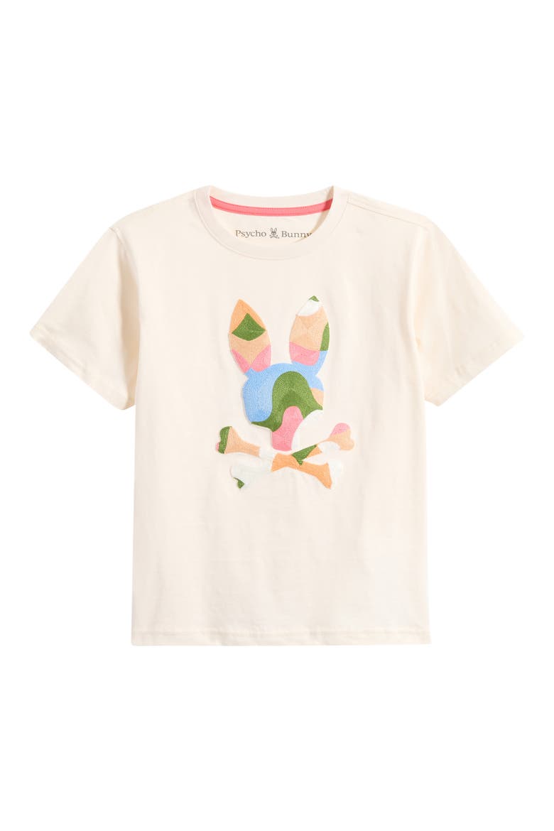 Kids' Ara Bunny Patch Cotton T-Shirt, Main, color, PRISTINE