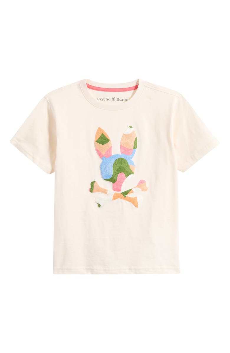 Psycho Bunny Kids' Ara Bunny Patch Cotton T-Shirt, Main, color, Pristine