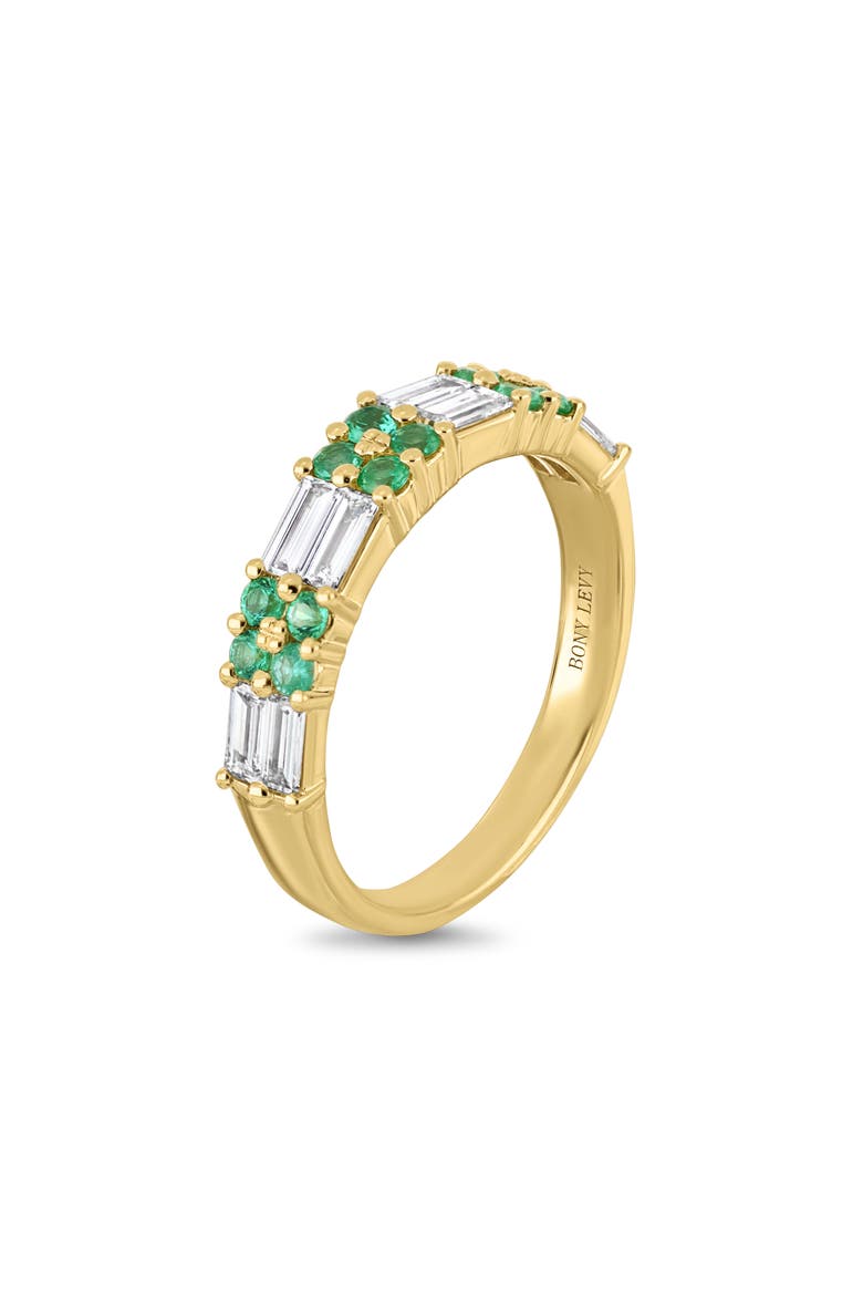 18K Gold El Mar Gemstone & Diamond Stackable Ring, Alternate, color, 18KYG/ DIAMOND/ EMERALD