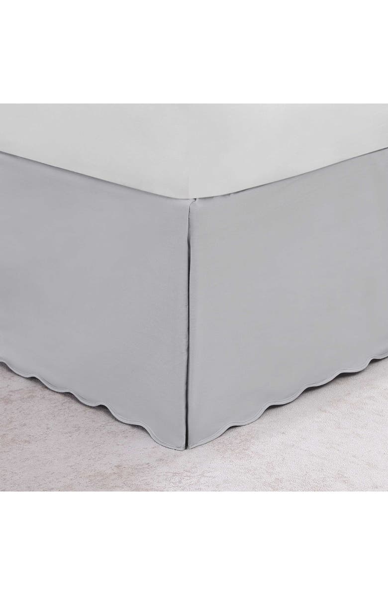 STONE COTTAGE Scalloped Hem Cotton Weave Bedskirt, Main, color, Grey