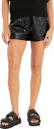 Grey Lab Faux Leather Drawstring Shorts