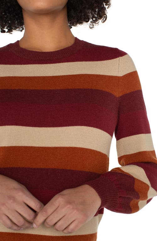 Liverpool Los Angeles Stripe Crewneck Sweater In Multi