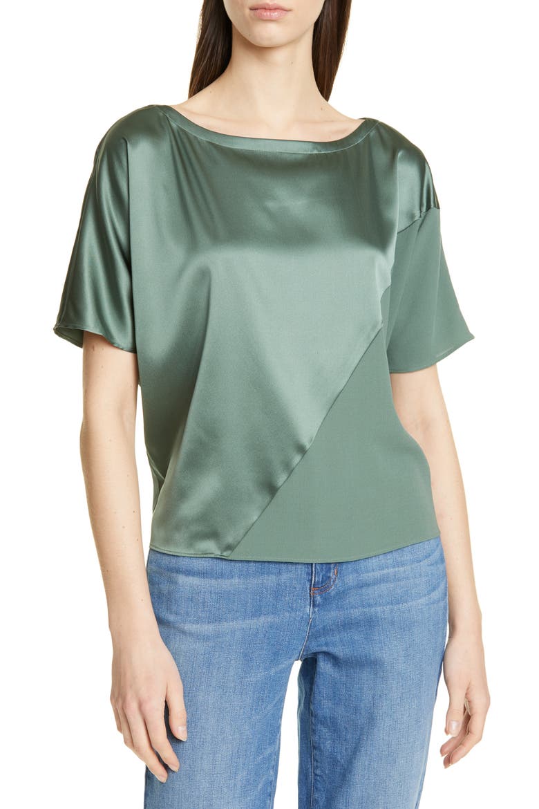Stretch Silk Top, Main, color, NORI