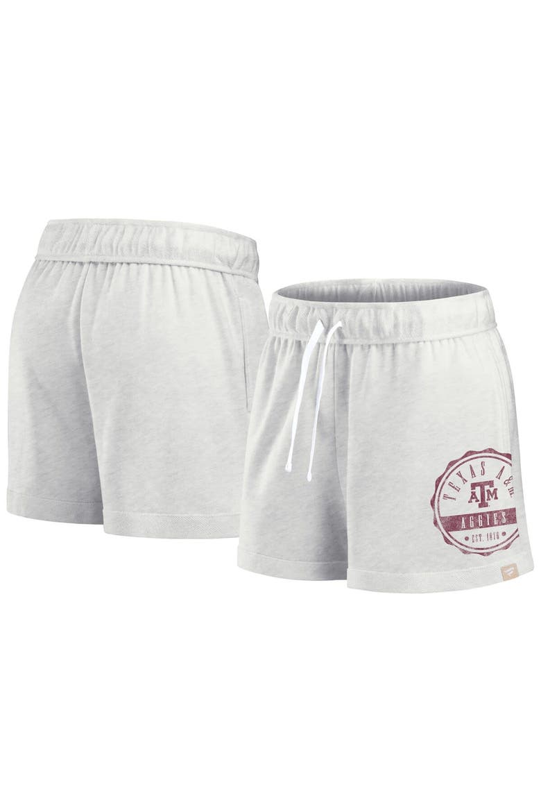 Women's Fanatics Branded Oatmeal Texas A&M Aggies Win Badge Shorts, Main, color, Oatmeal
