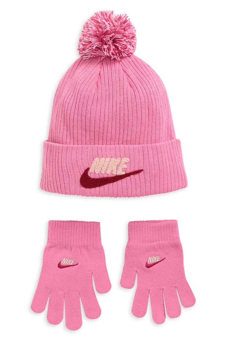 Kids' Tech Beanie & Gloves Set, Main, color, ACGMAGIC FUSCHIA