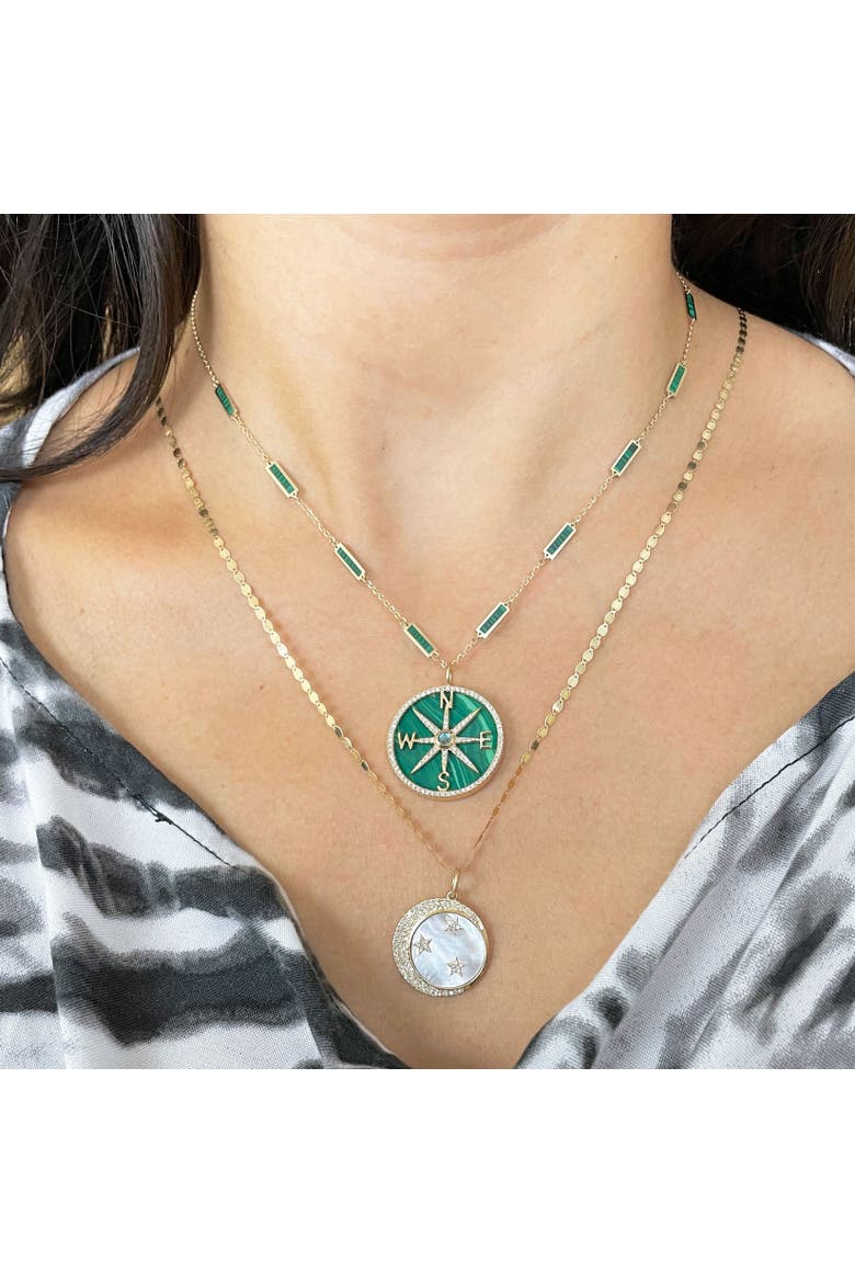 Malachite Bar Chain Necklace, Alternate, color, Green