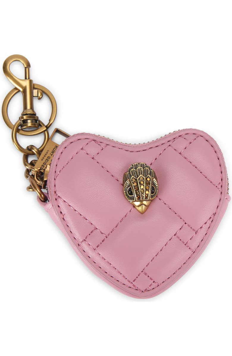 Kurt Geiger London Kensington Heart Bag Charm, Main, color, Pink