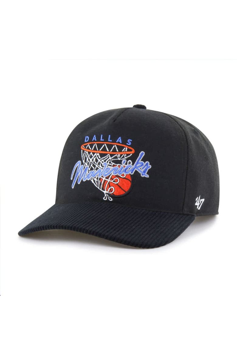 Men's '47  Black Dallas Mavericks Nothing But Net Hitch Adjustable Hat, Alternate, color, Black