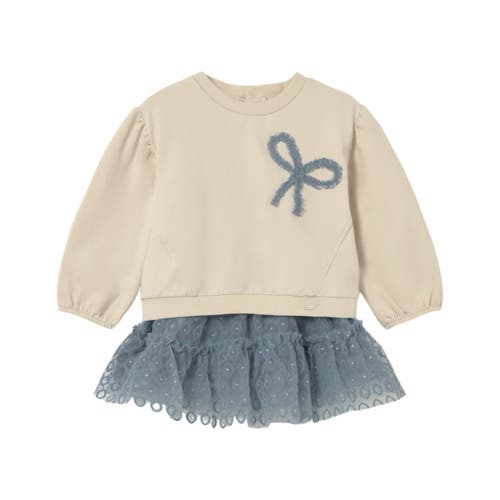 Mayoral Tulle Skirt and Sweater Set in Ivory 