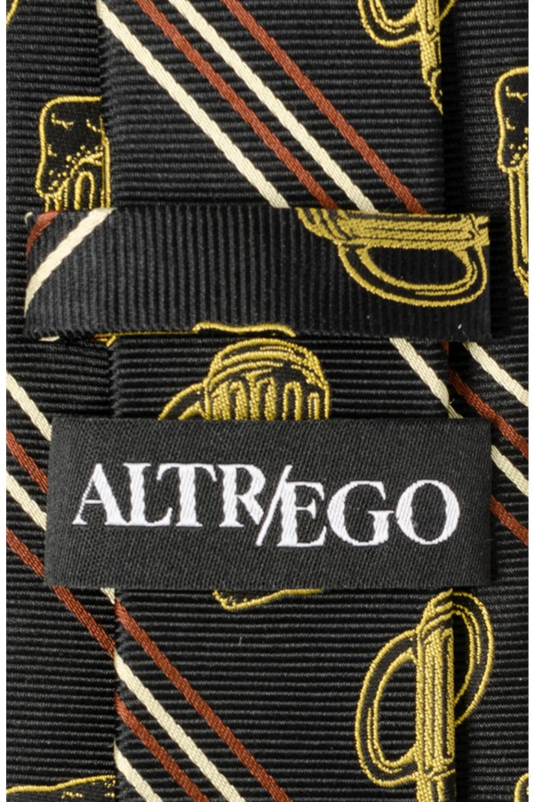Beeraficionado Stripe Silk Blend Tie, Alternate, color, BROWN