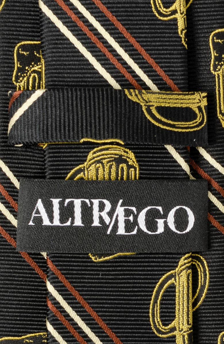 Cufflinks, Inc. Beeraficionado Stripe Silk Blend Tie, Alternate, color, Brown