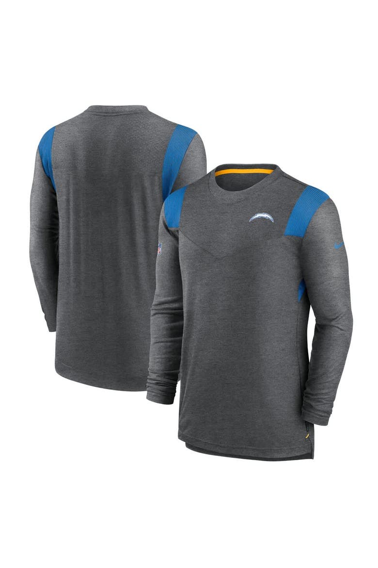 Men's Nike Charcoal Los Angeles Chargers Sideline Tonal Logo Performance Player Long Sleeve T-Shirt, Alternate, color, Charcoal