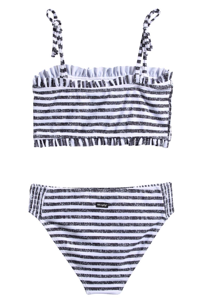 Kids' Smocked Two-Piece Swimsuit, Alternate, color, BLACK