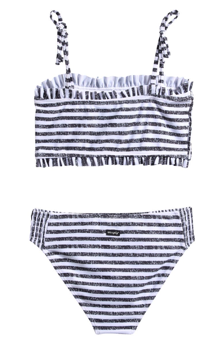 Ava & Yelly Kids' Smocked Two-Piece Swimsuit, Alternate, color, Black