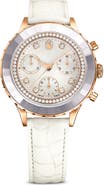 Swarovski Octea Chronograph Leather Strap Watch, 37mm