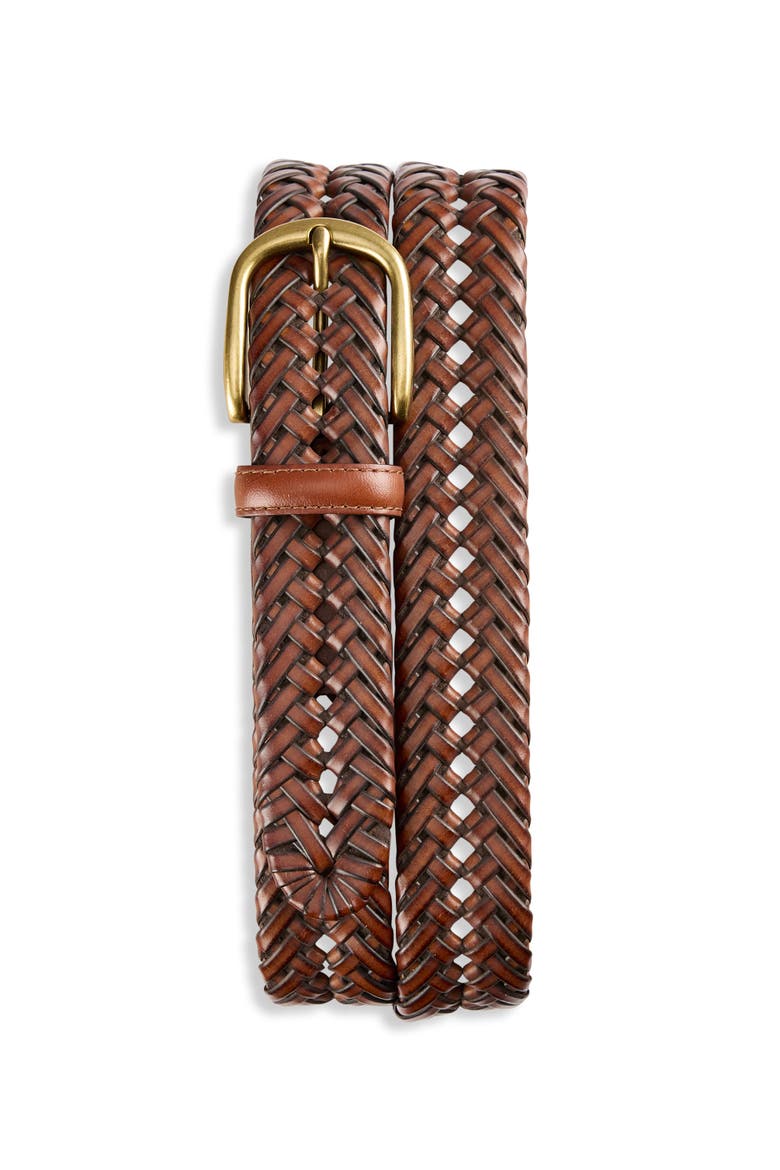 Big & Tall Braided Belt, Main, color, BROWN