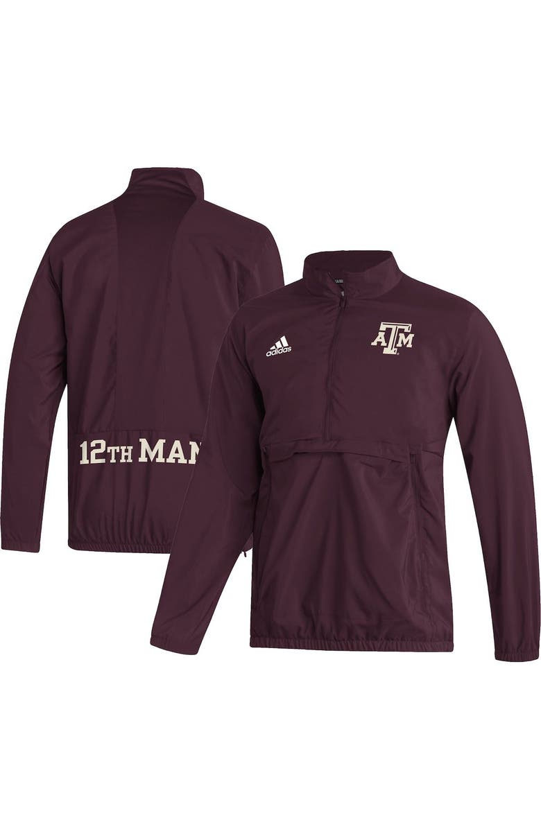 adidas Men's adidas Maroon Texas A&M Aggies Strategy Stadium AEROREADY Woven Half-Zip Jacket, Alternate, color,