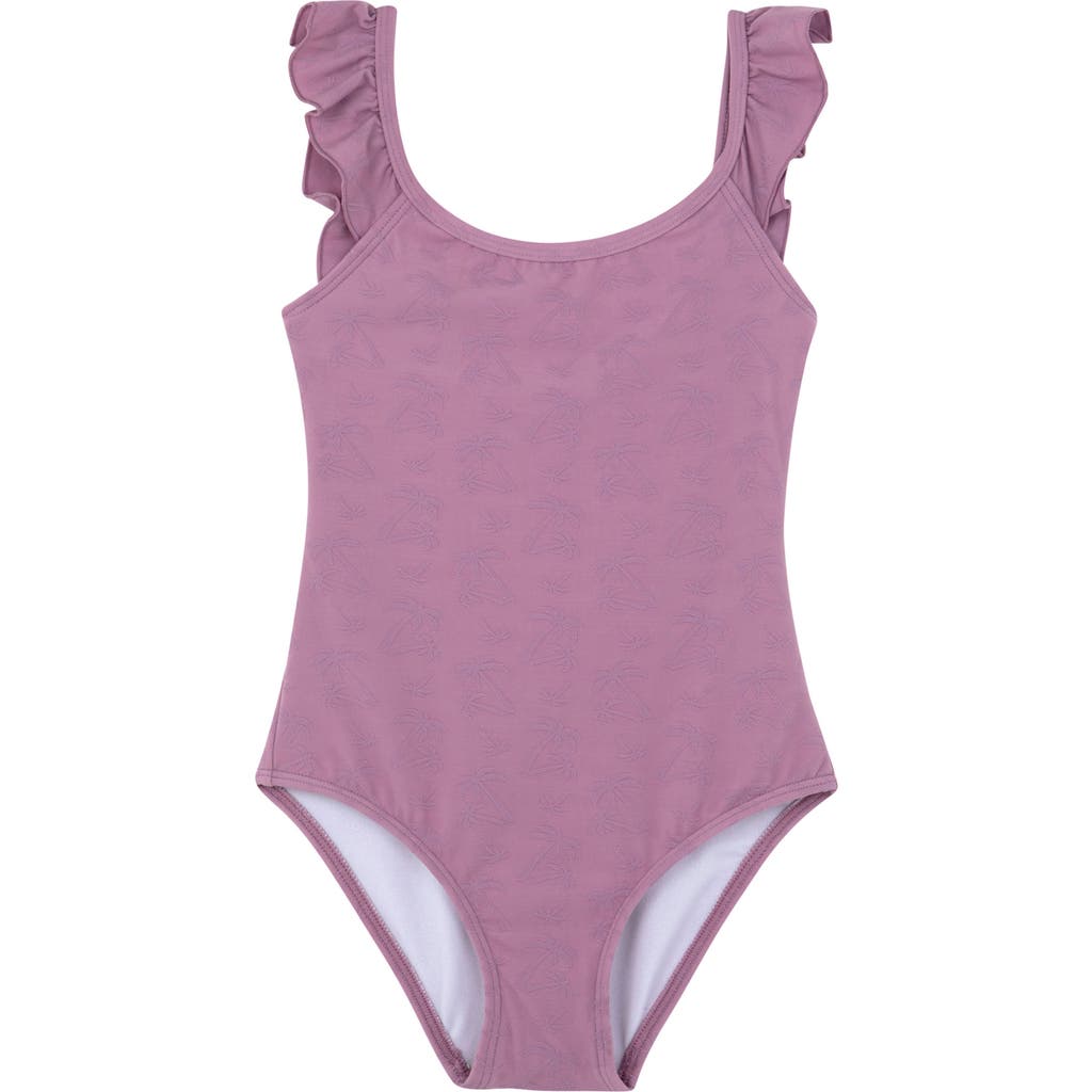 Shop Gottex Kids Palm Party Textured Square Neck Ruffle One Piece