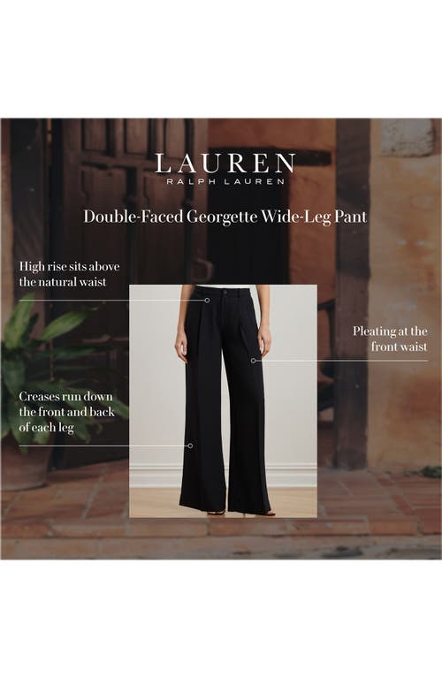Ralph Lauren Double-faced Georgette Wide-leg Pant In Black