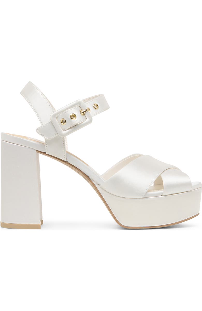 Dolce Vita Ciara Platform Ankle Strap Sandal, Alternate, color, White Satin
