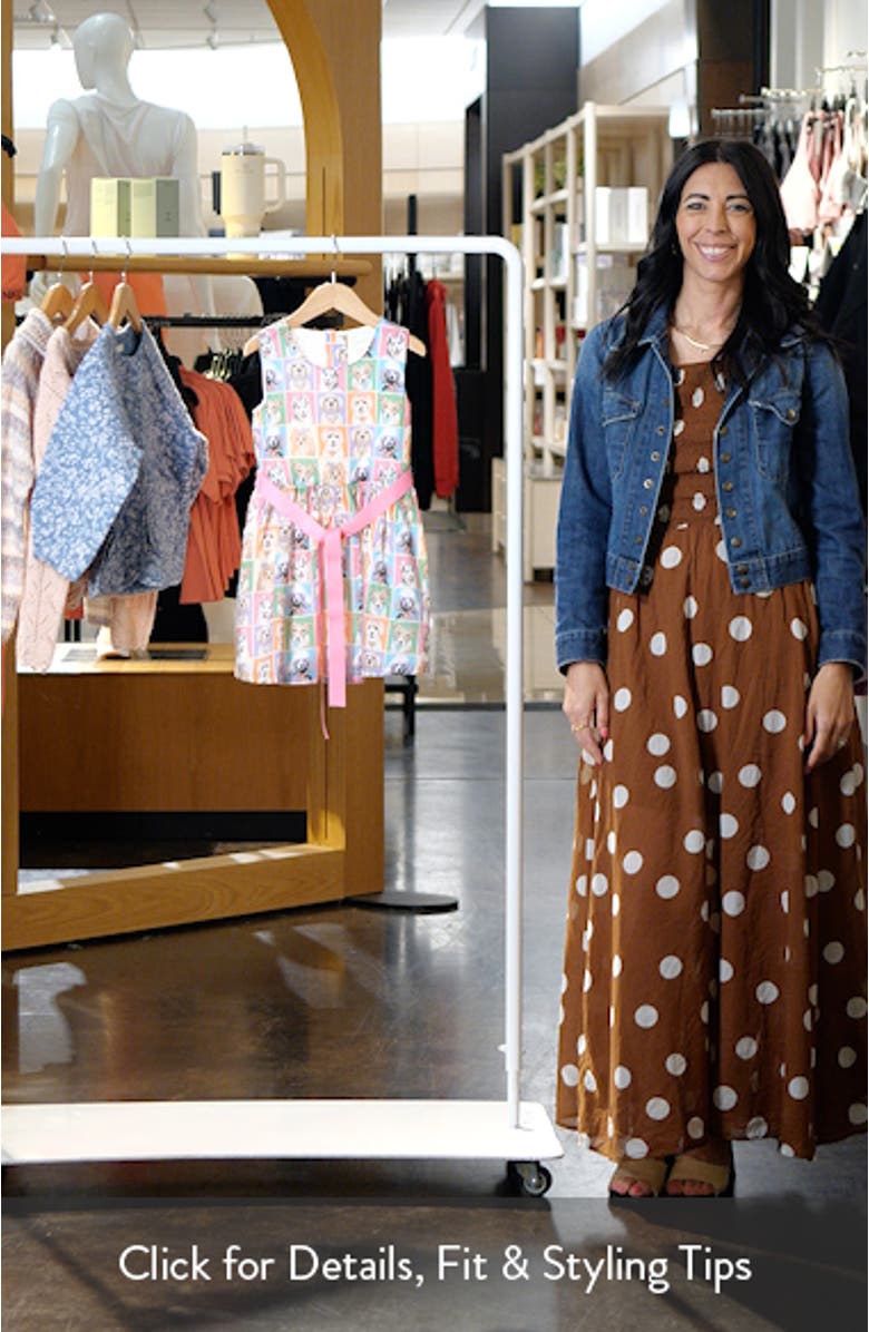 Kids' Pup Print Sleeveless Cotton Dress, sales video thumbnail