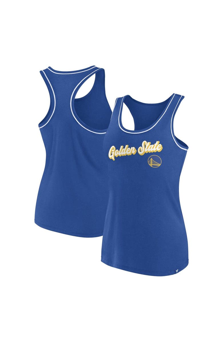 FANATICS Women's Fanatics Branded Royal Golden State Warriors Wordmark Logo Racerback Tank Top, Main, color, 