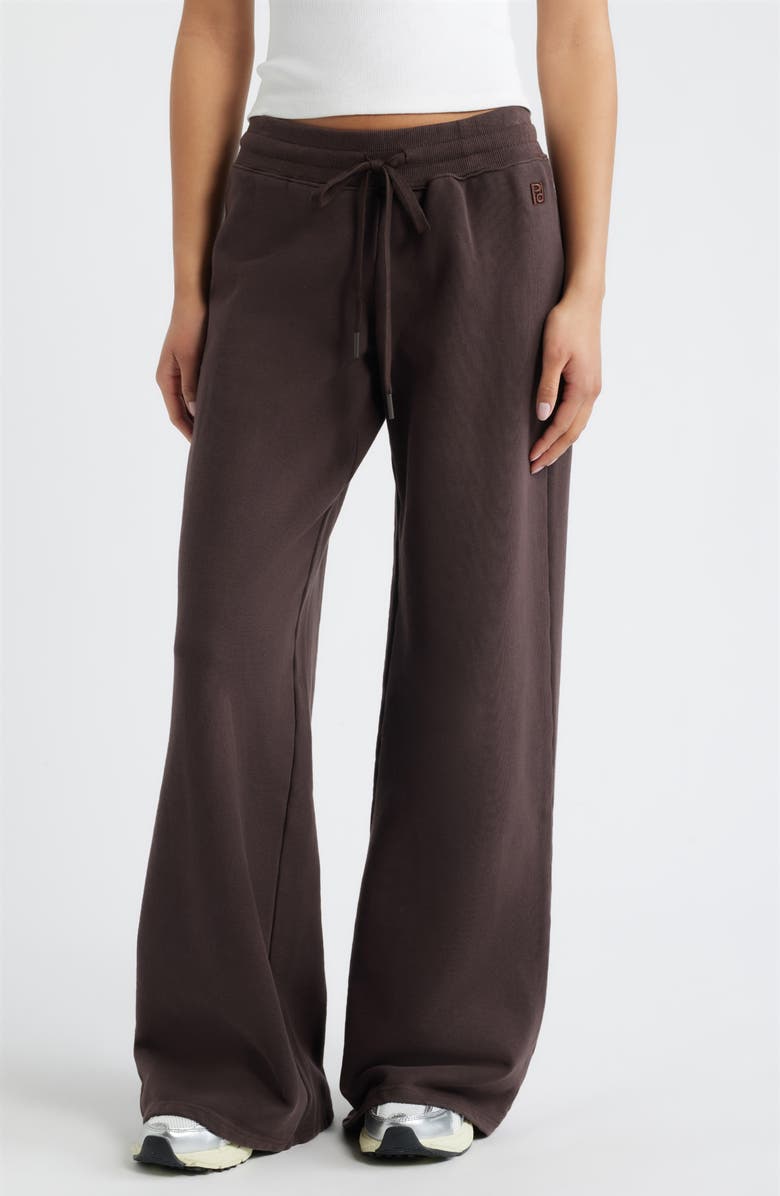 Princess Polly Dodie Wide Leg Cotton Pants, Main, color, Washed Brown